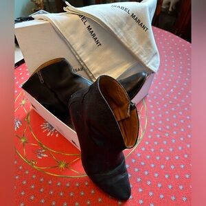 Isabel Marant Dacken Black leather ankle boots. With box and 2 shoe bags.